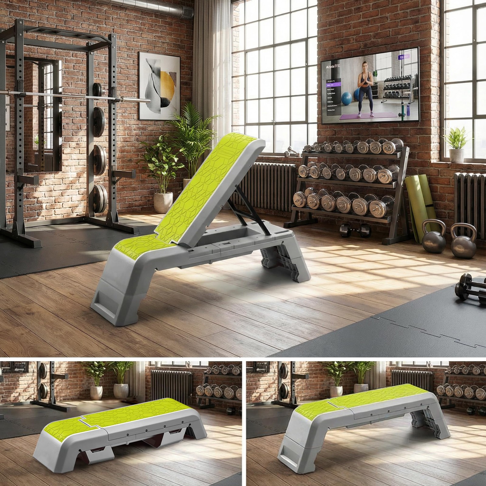 Multifunctional Aerobic Deck with Cord Workout Platform Adjustable Dumbbell B...