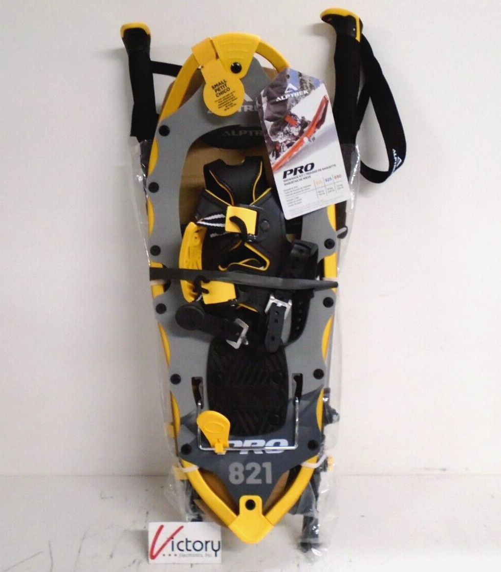 NIOB Alptrek PRO 821 Snowshoe Kit W/Poles & Bag | Yellow | 150 lbs/Size 12 Max