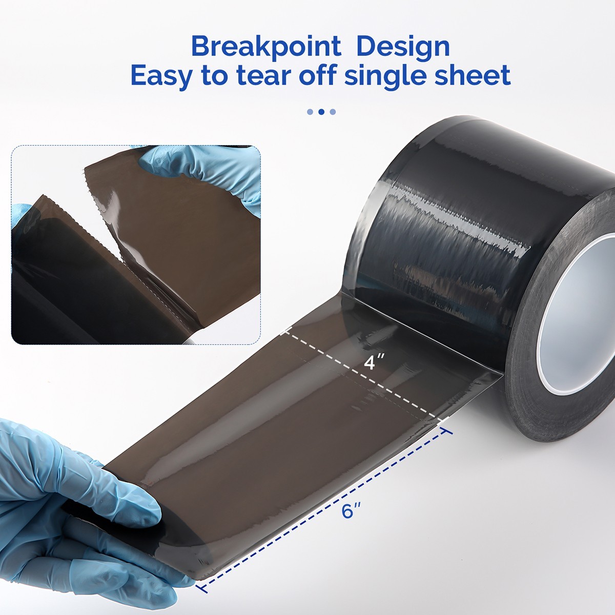 4" x 6" Medical Dental Universal Barrier Film Roll Adhesive 1200 Sheets Breakpoi
