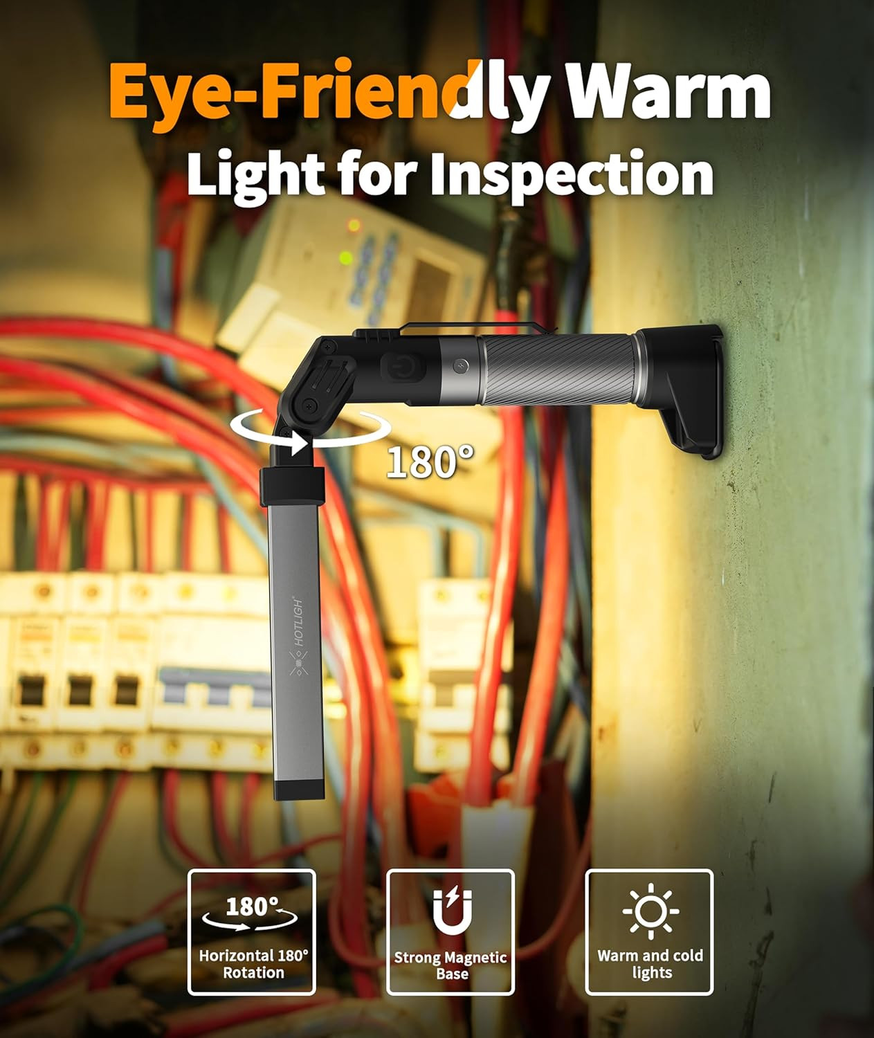 Magnetic Work Light 800 Lumens Rechargeable Work Light with Multifunctional Pack