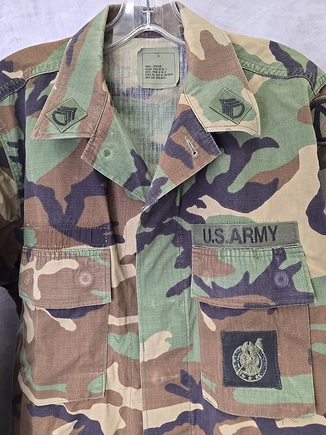 Coat Hot Weather Woodland Combat Small Regular #W33