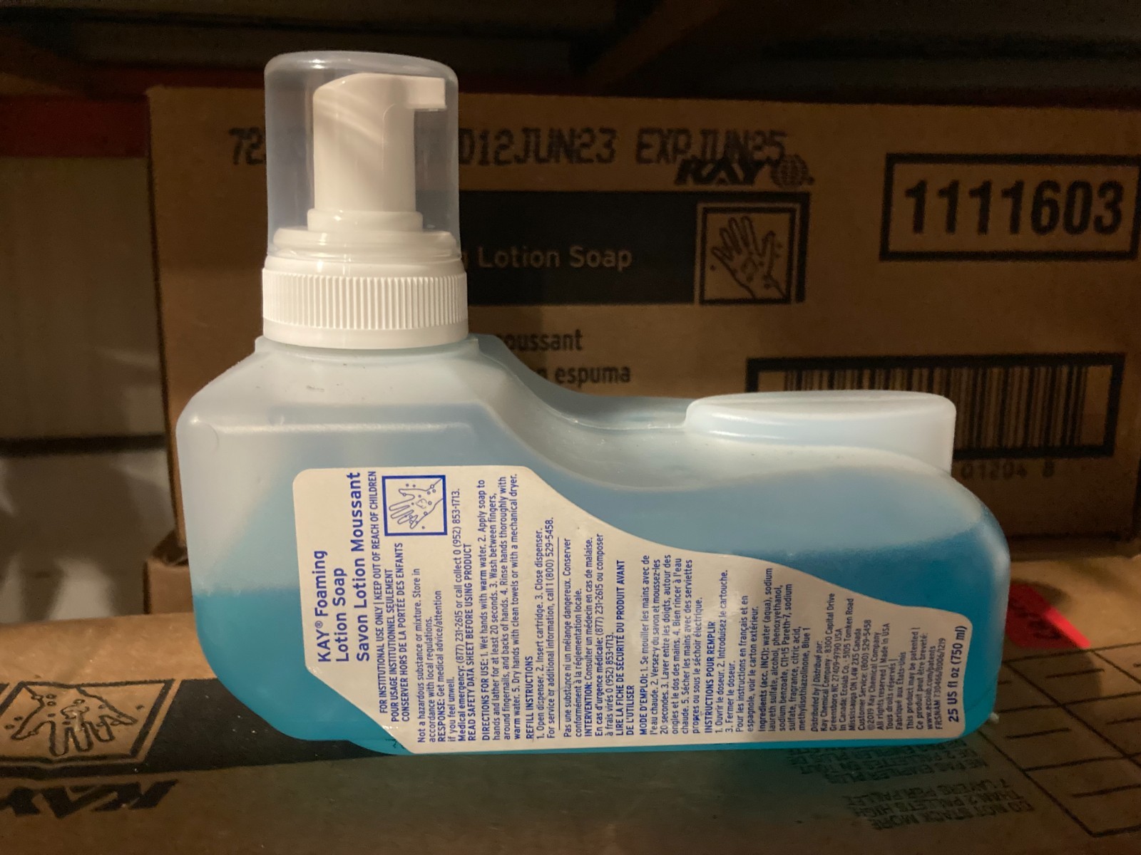 Kay Foaming Lotion Soap 6 x 25 US fl oz Bottles , #1111603, EXP: JUNE 2025