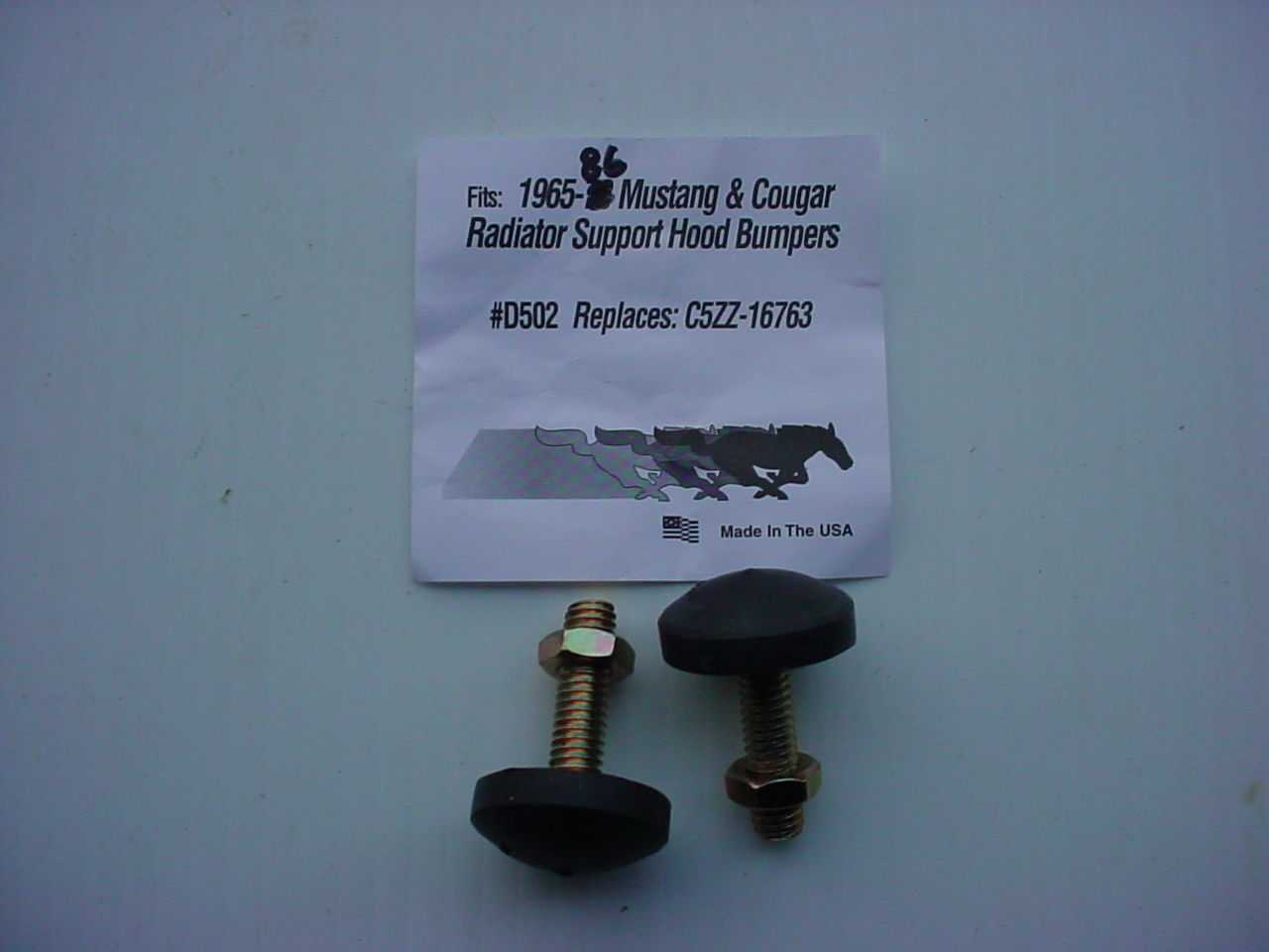 New 65-73 & 74-78 & 79-82 Mustang Adjustable Hood Bumpers 2pc