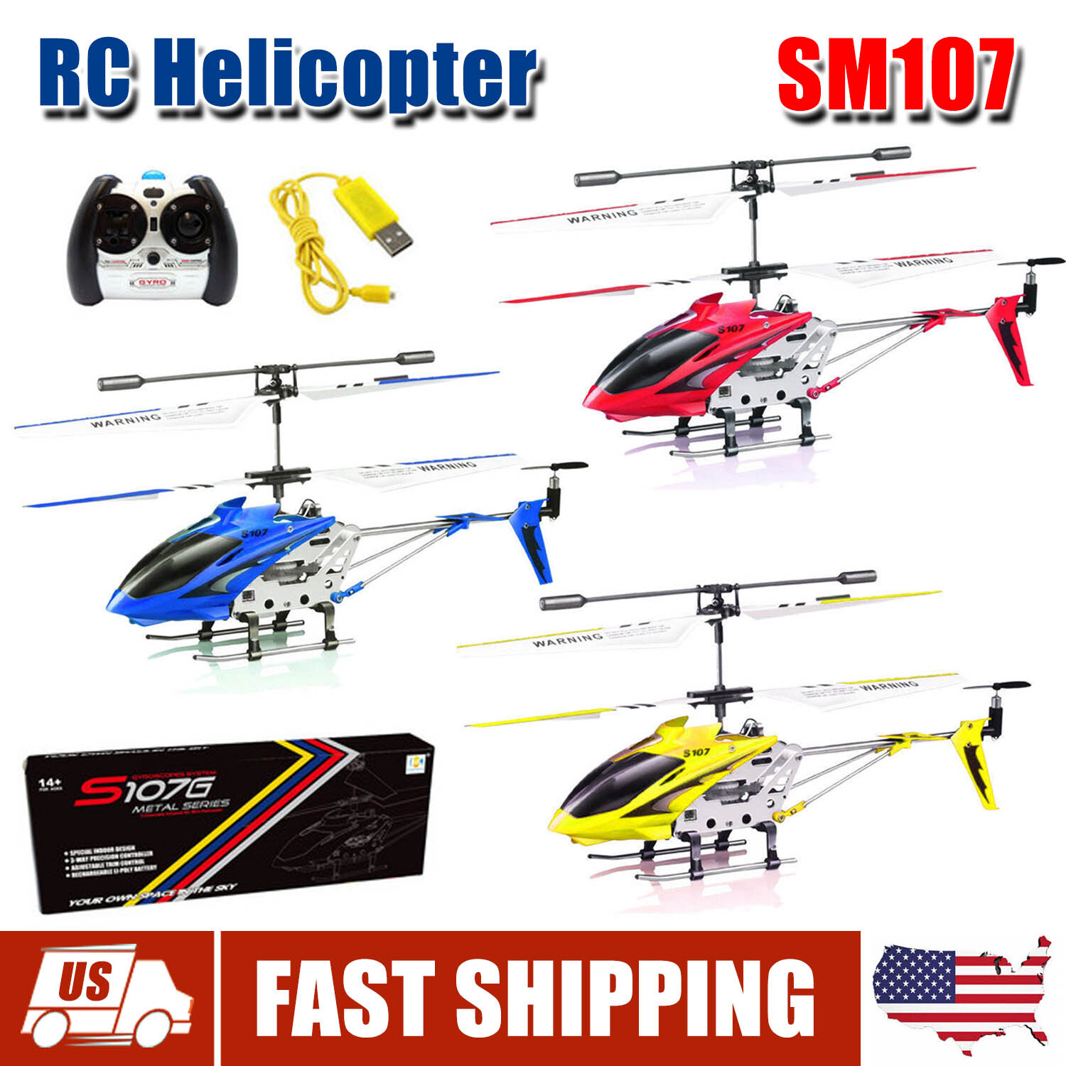 Syma RC Helicopter 3.5CH S107G Mini Aircraft Metal Remote Control GYRO for Kids