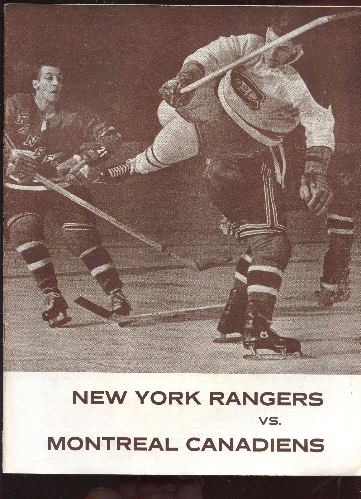 Dec 25 1960 NHL Hockey Program Montreal Canadiens at New York Rangers VGEX