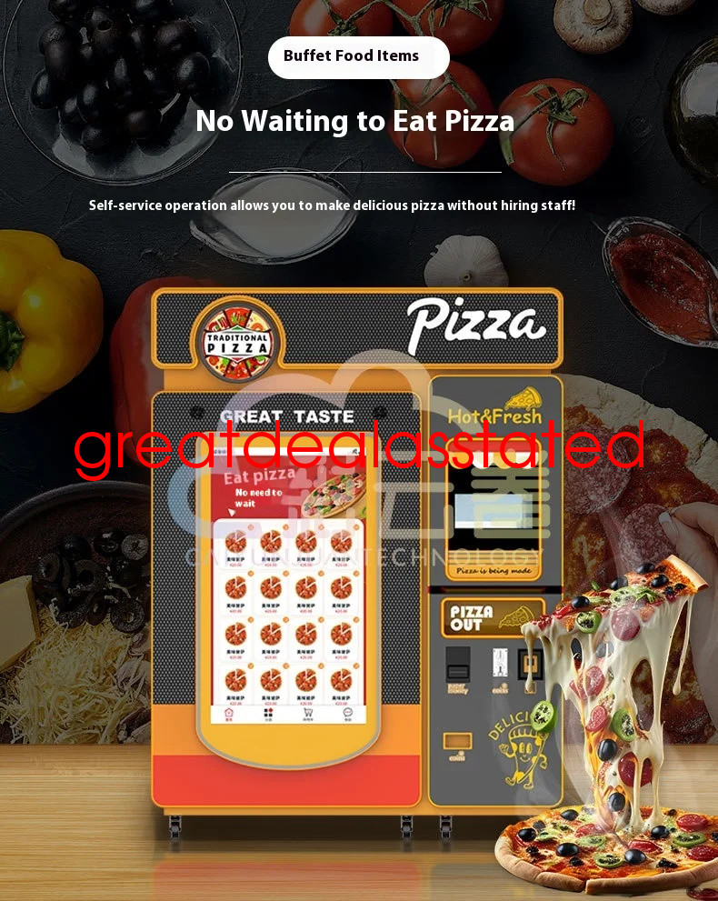 55” Fully Automatic Unmanned Intelligent Pizza Vending Machine 6500w 380v By Sea