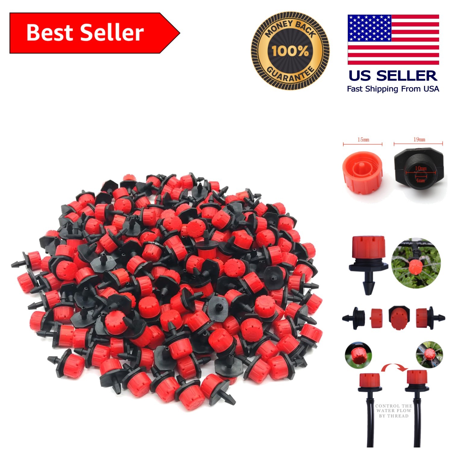 Elevate Your Garden with 100PCS 360° Adjustable Drippers for Uniform Irrigation