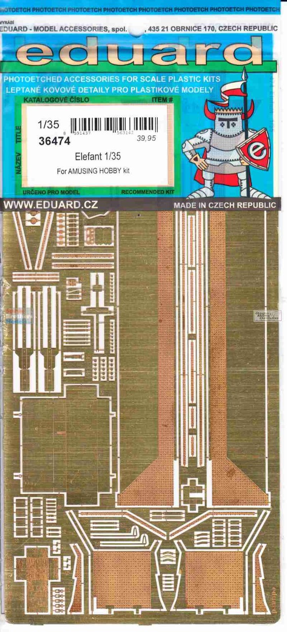 EDU36474 1:35 Eduard PE - Elefant Detail Set (AMU kit)