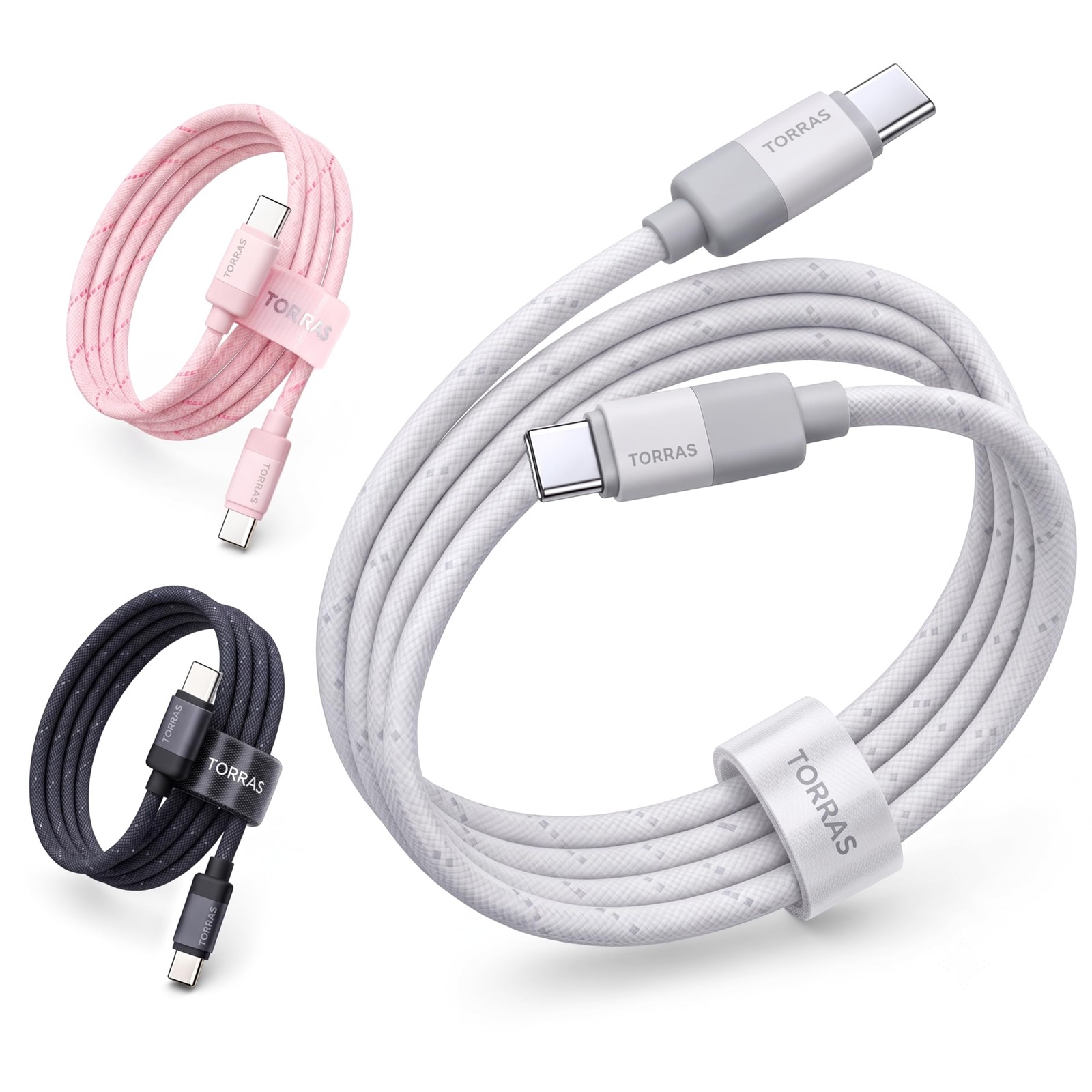 2 Pack 6.6ft Gradient USB C to C Cable Fast Charging Type C Power Cord Lead