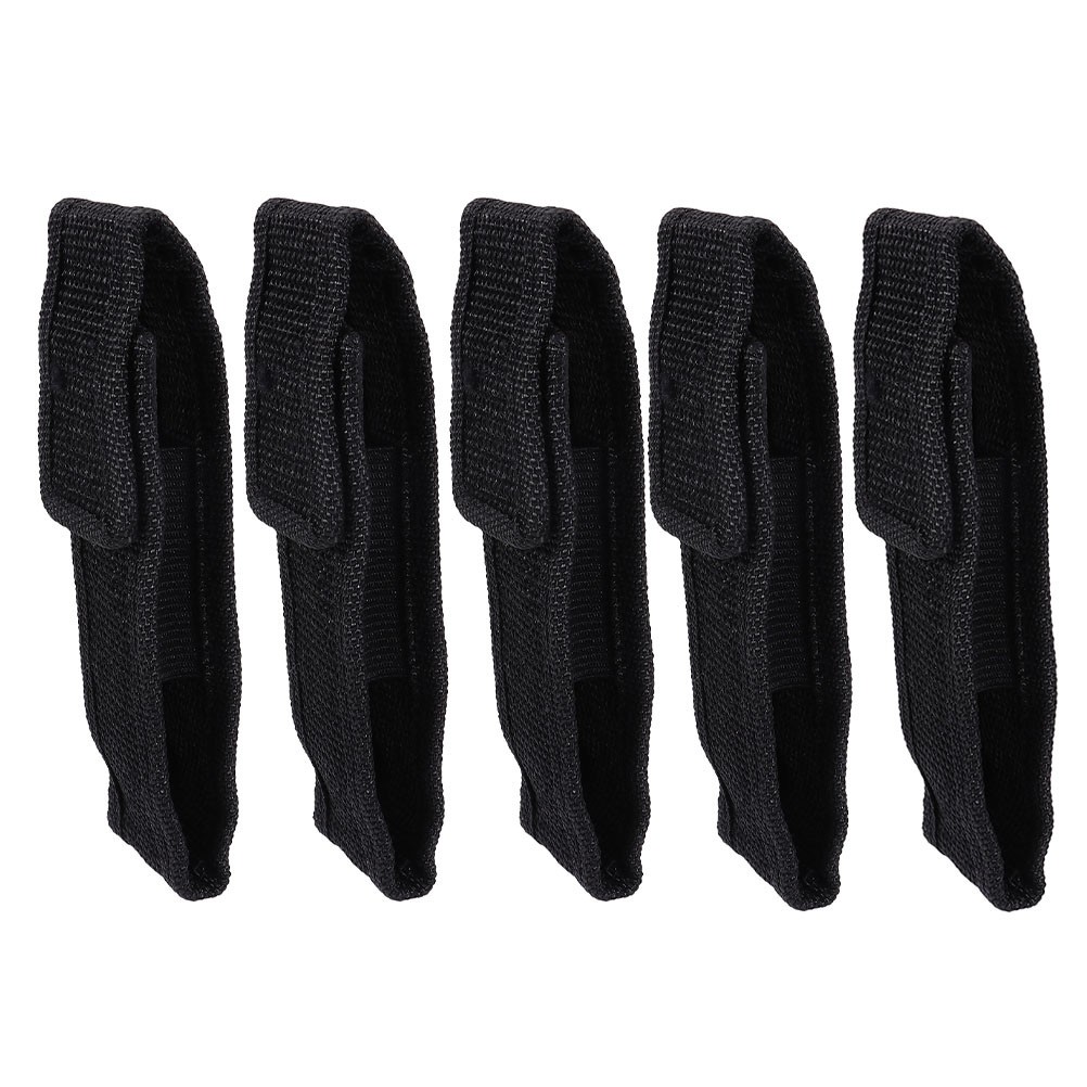 5Pcs Black Cloth Flashlight Holster with Durable Outdoor Design