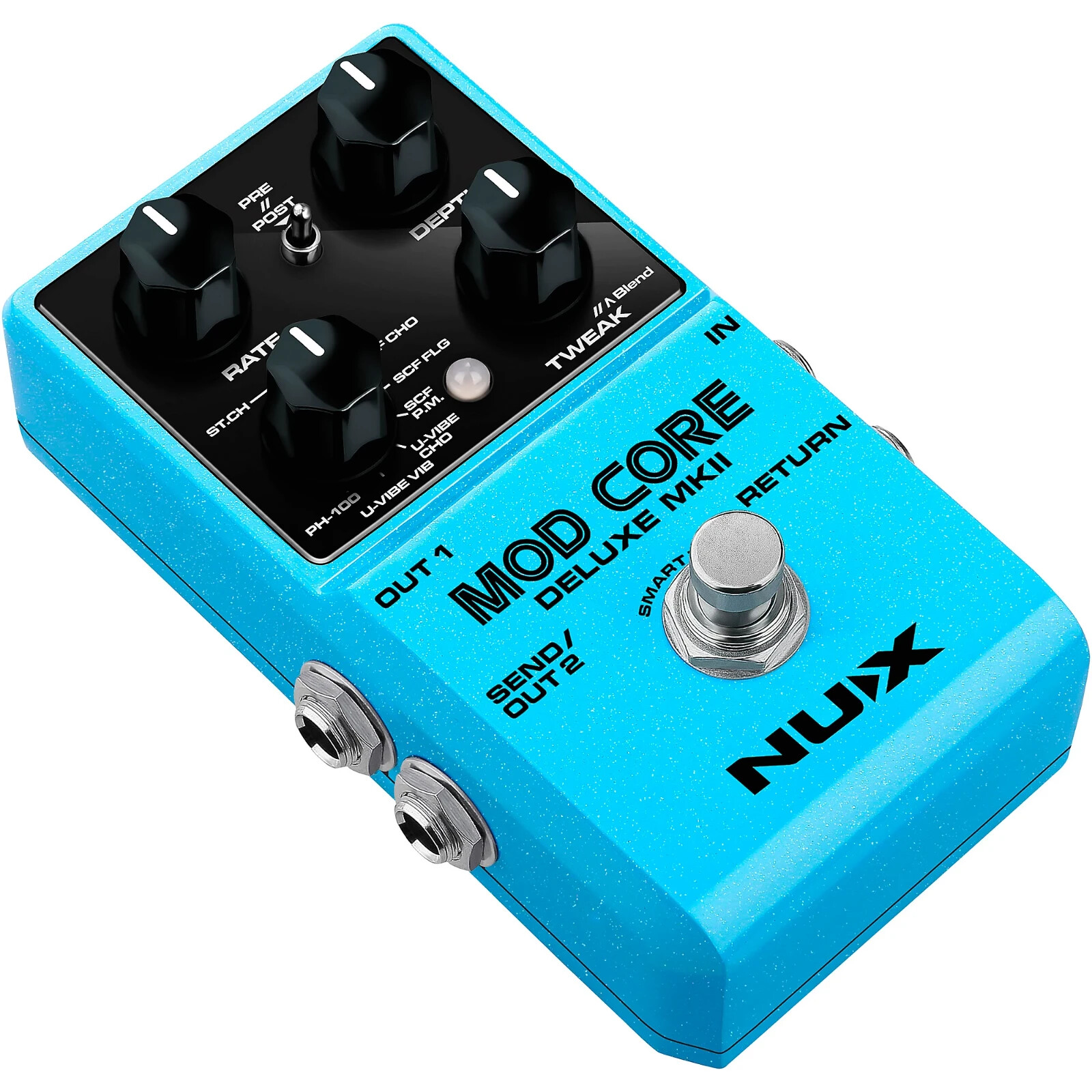 NUX Mod Core Deluxe MKII Modulation Guitar Effects Pedal with 2 Free Patch Cable