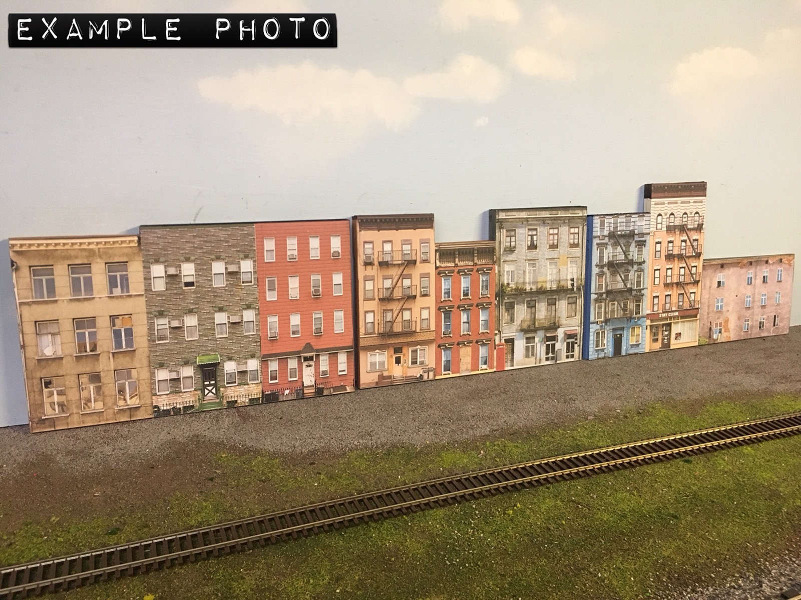 HO Scale Apartment #3 Combo Building Flat / Front 3D Background