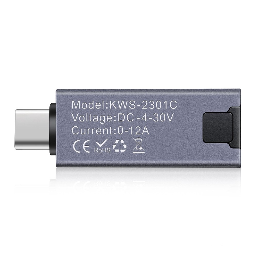 Type-C Multifunction Digital Display Ammeter Power Meter DC 4-30V 14792