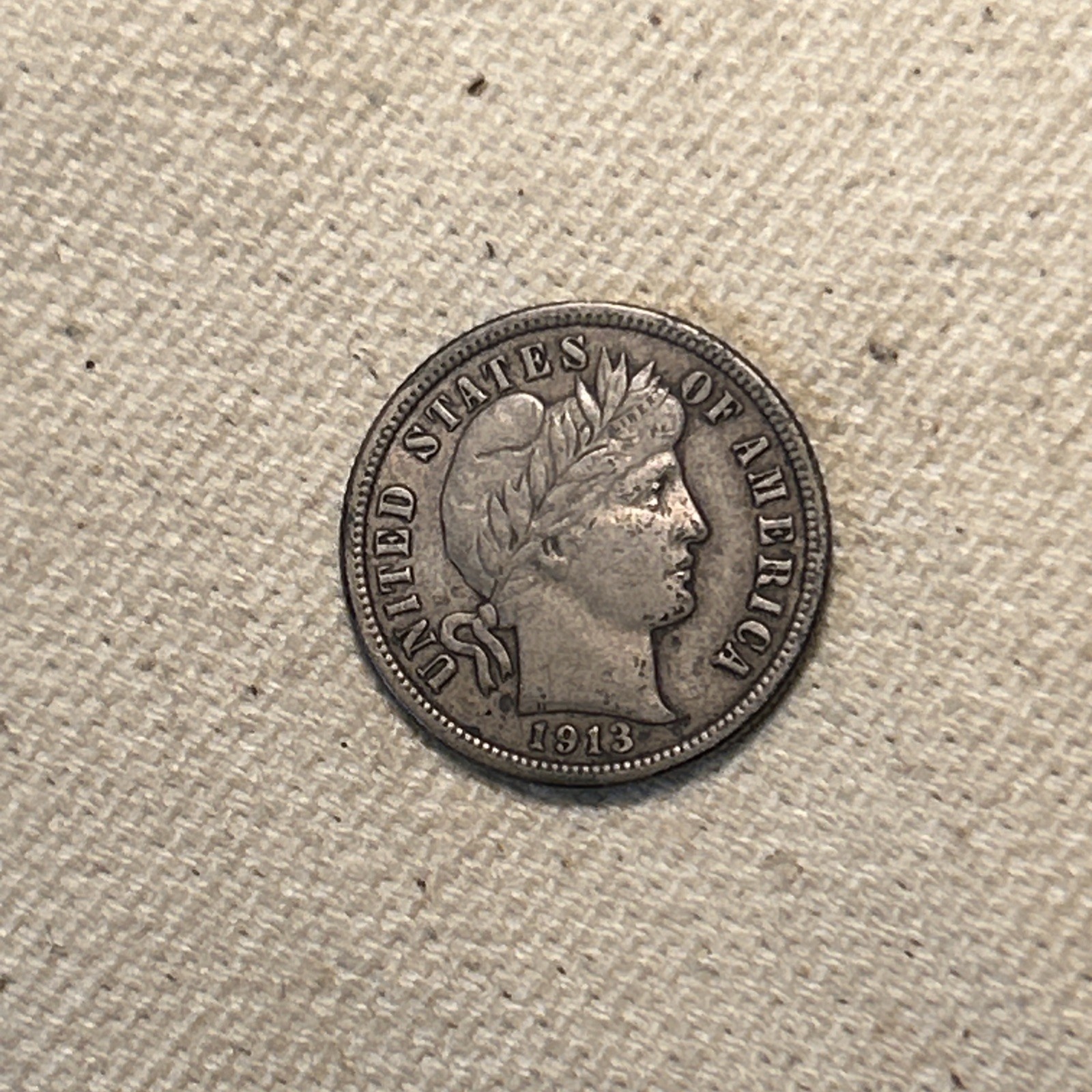 1913-P Barber Dime - Nice Higher Grade and No Problem Coin! QA3082 310-45