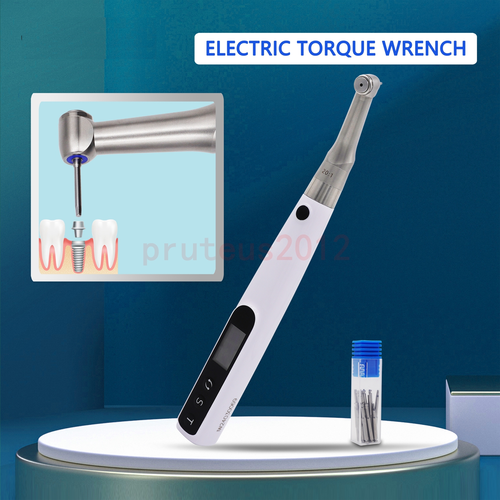 Portable Dental Implant Torque Electric Wrench Driver 360° Rotated 50Ncm 50rpm