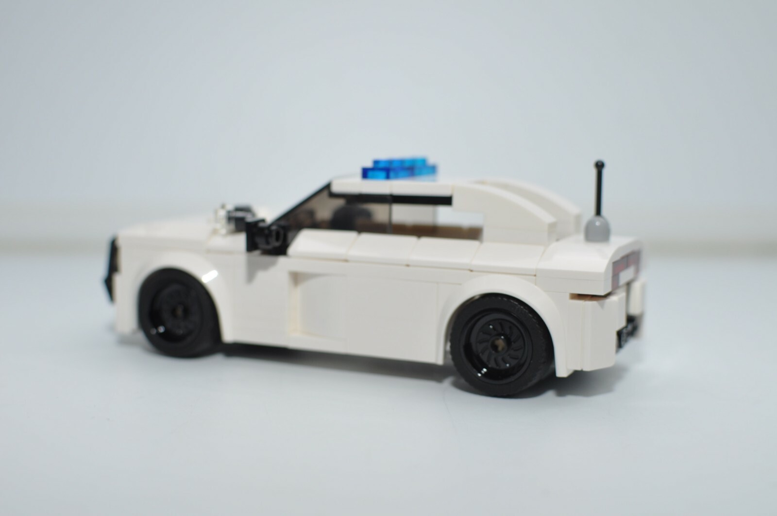 Police Car Cop Charger White Custom Model Built and compatible with LEGO® Bricks