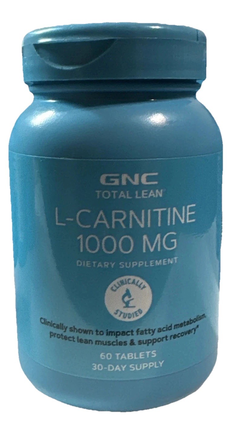 GNC Total Lean L-Carnitine 1000mg 60 Tablets Lean Muscles Exp. 03/2028