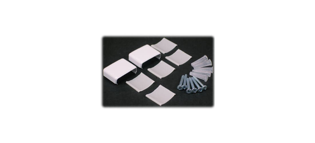 Raceway Accessory Pack, Metallic, Plastic, White, For: NM1 Wire Channels