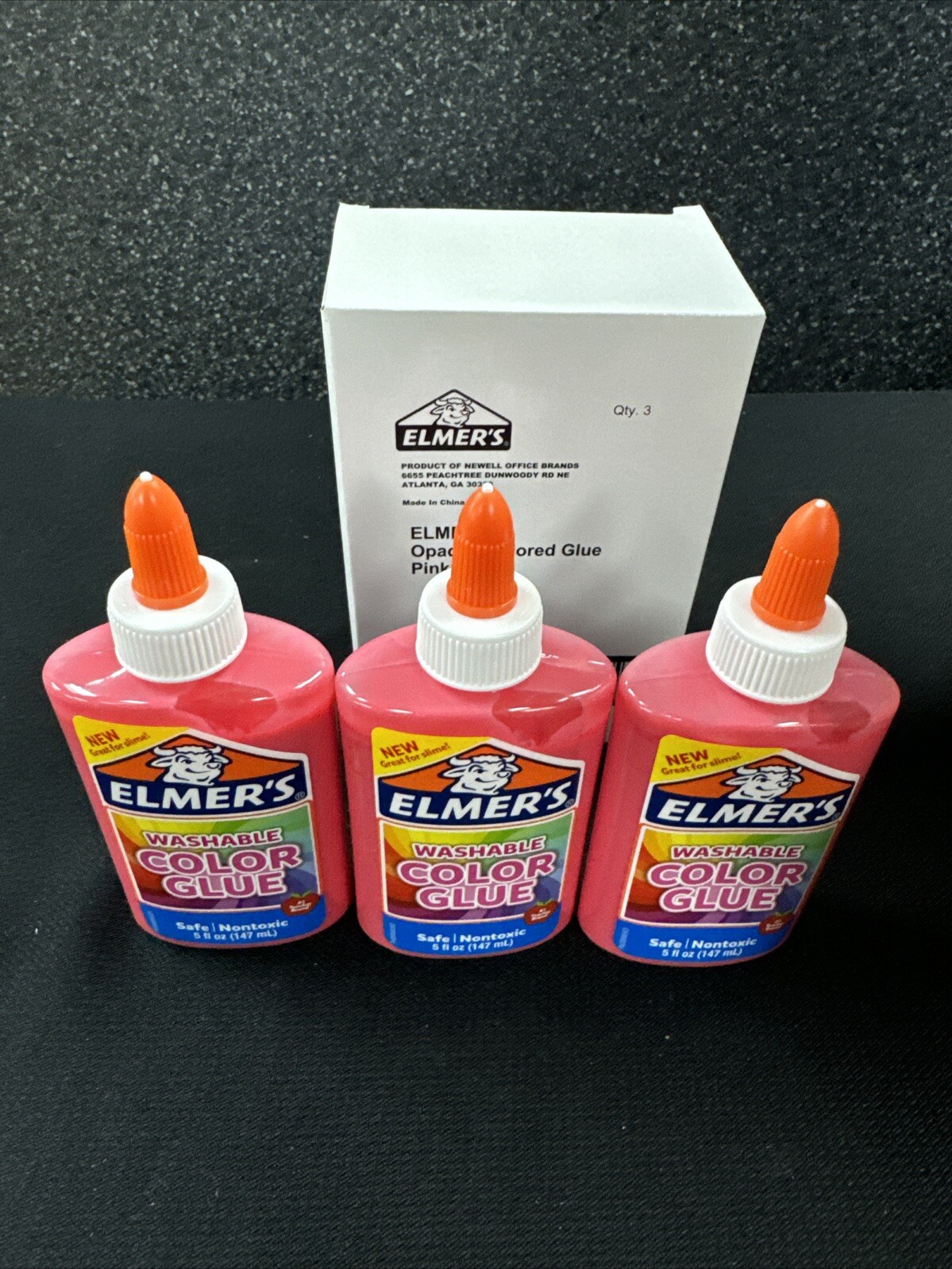 (LOT of 3) Elmer's Washable Color Opaque Pink Glue, Pink, Making Slime 2022905