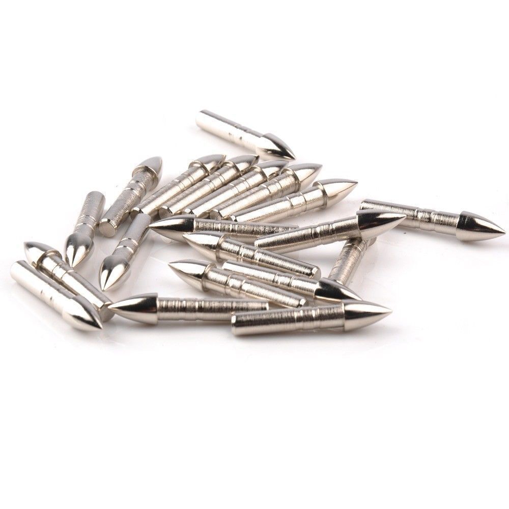 20Pc Arrowhead Sliver Stainless Steel Target Point For ID5mm Arrows Part Replace