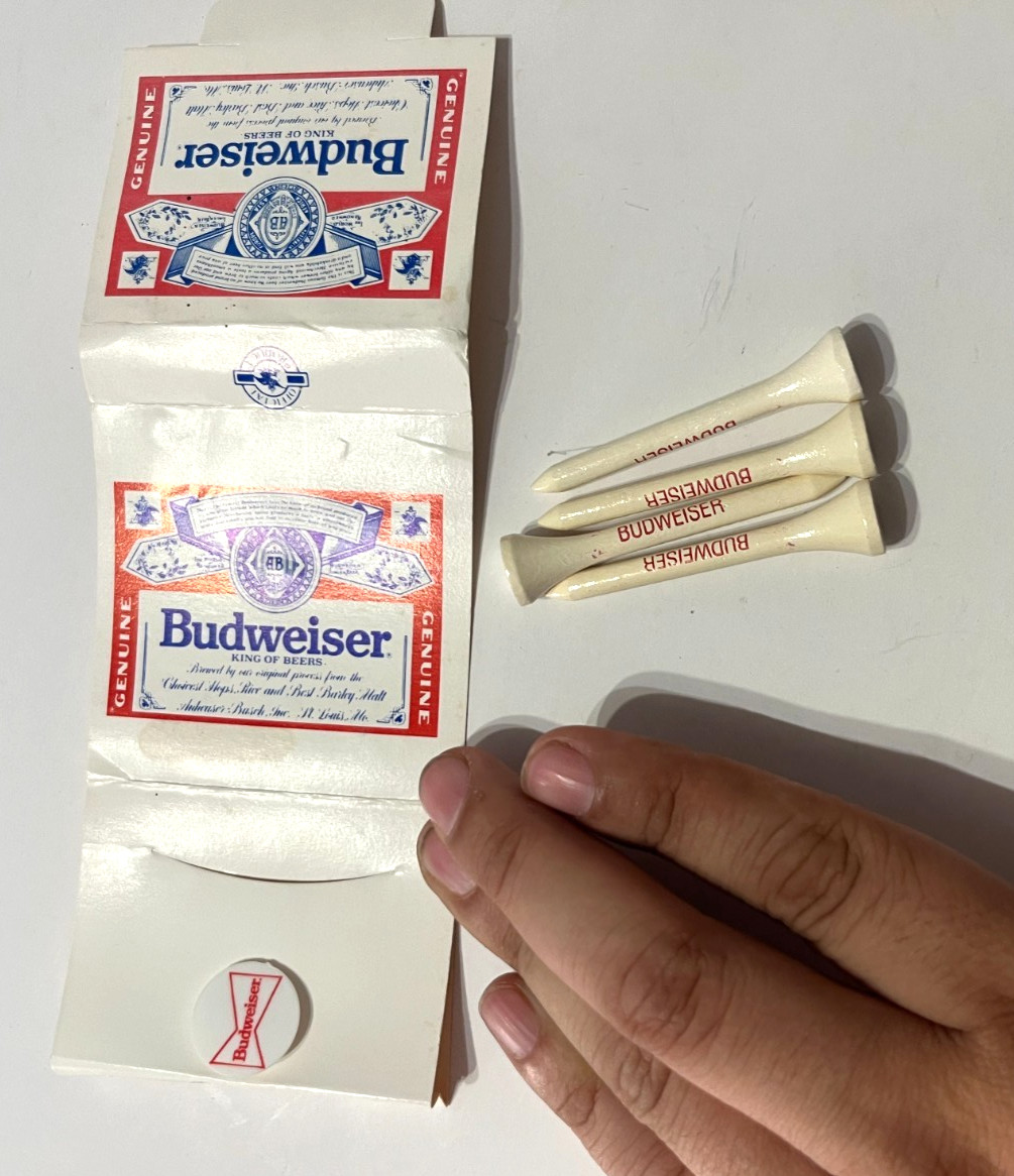 Vintage Budweiser Matchbox Golf Tees & Ball Marker