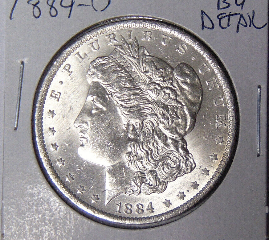 BU Detail 1884-O Morgan Silver Dollar Uncirculated Cleaned (7624)