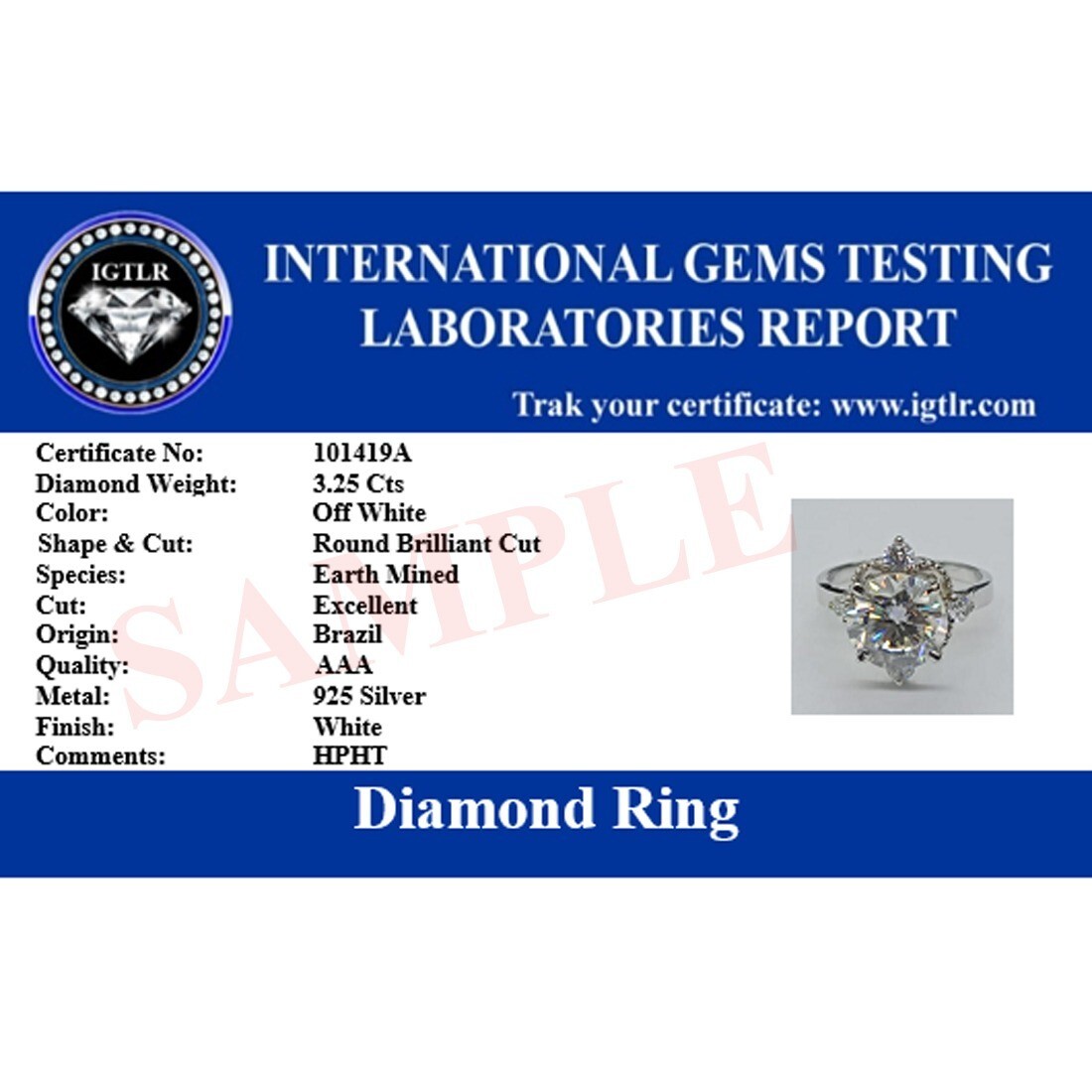 7.20 Ct Treated Off White Certified Diamond Solitaire Band Ring In 925 Silver