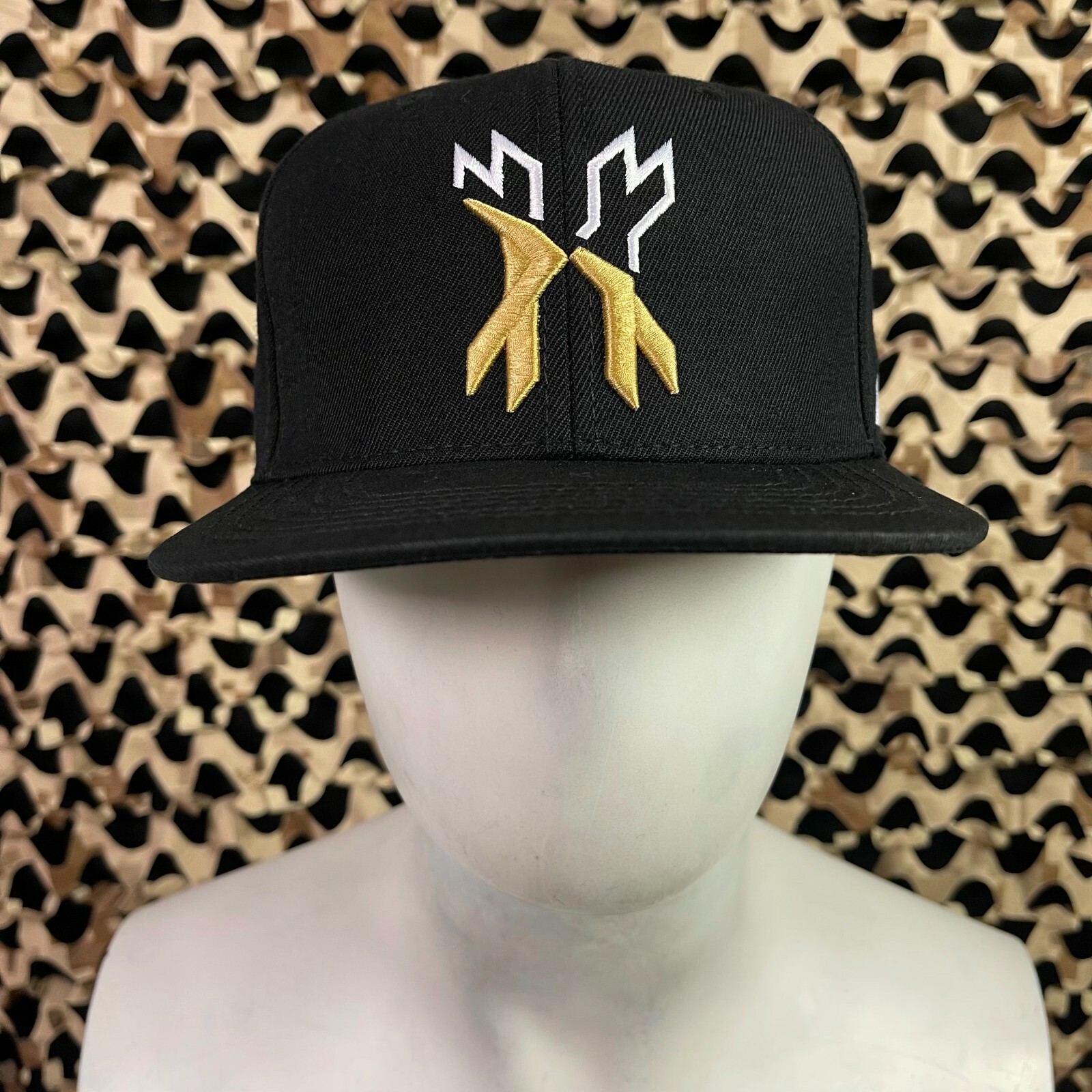 NEW HK Army Split Snap Back Hat - Black/Gold/White