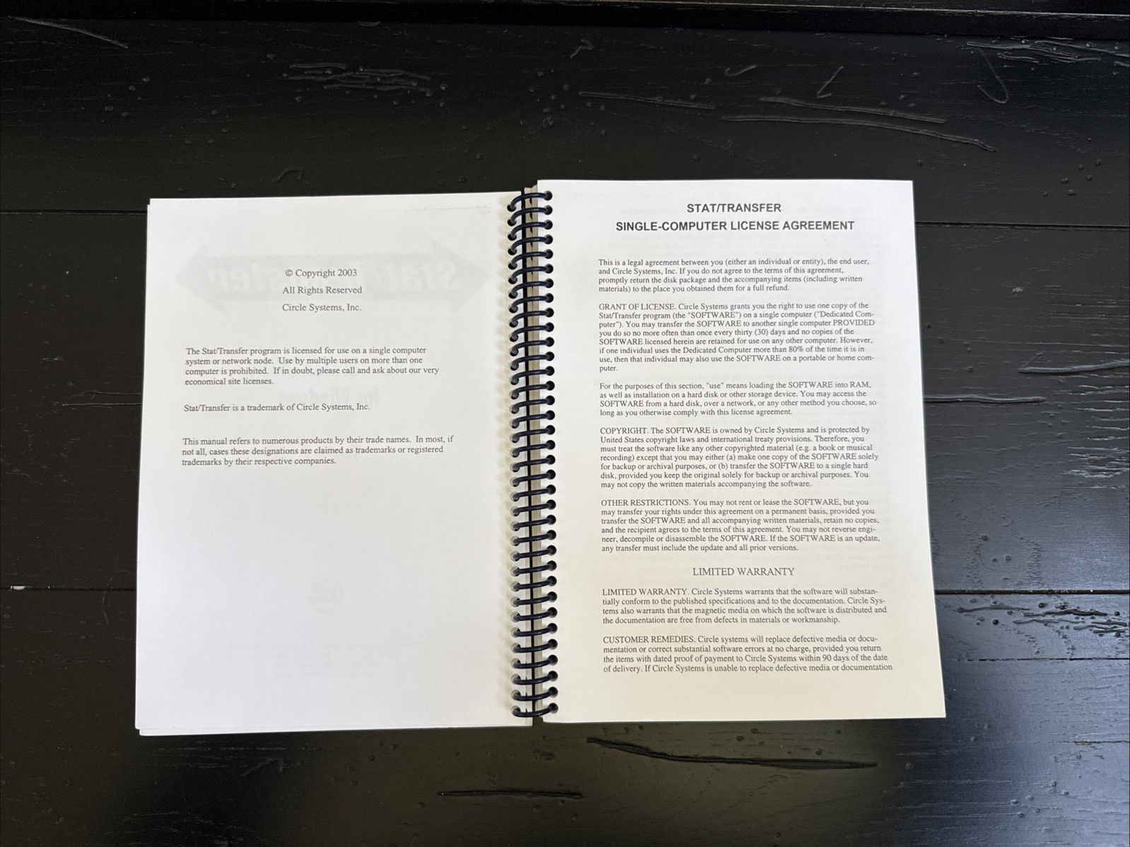 Stat/Transfer File Transfer Version 7 Reference Manual Circle Systems 2003