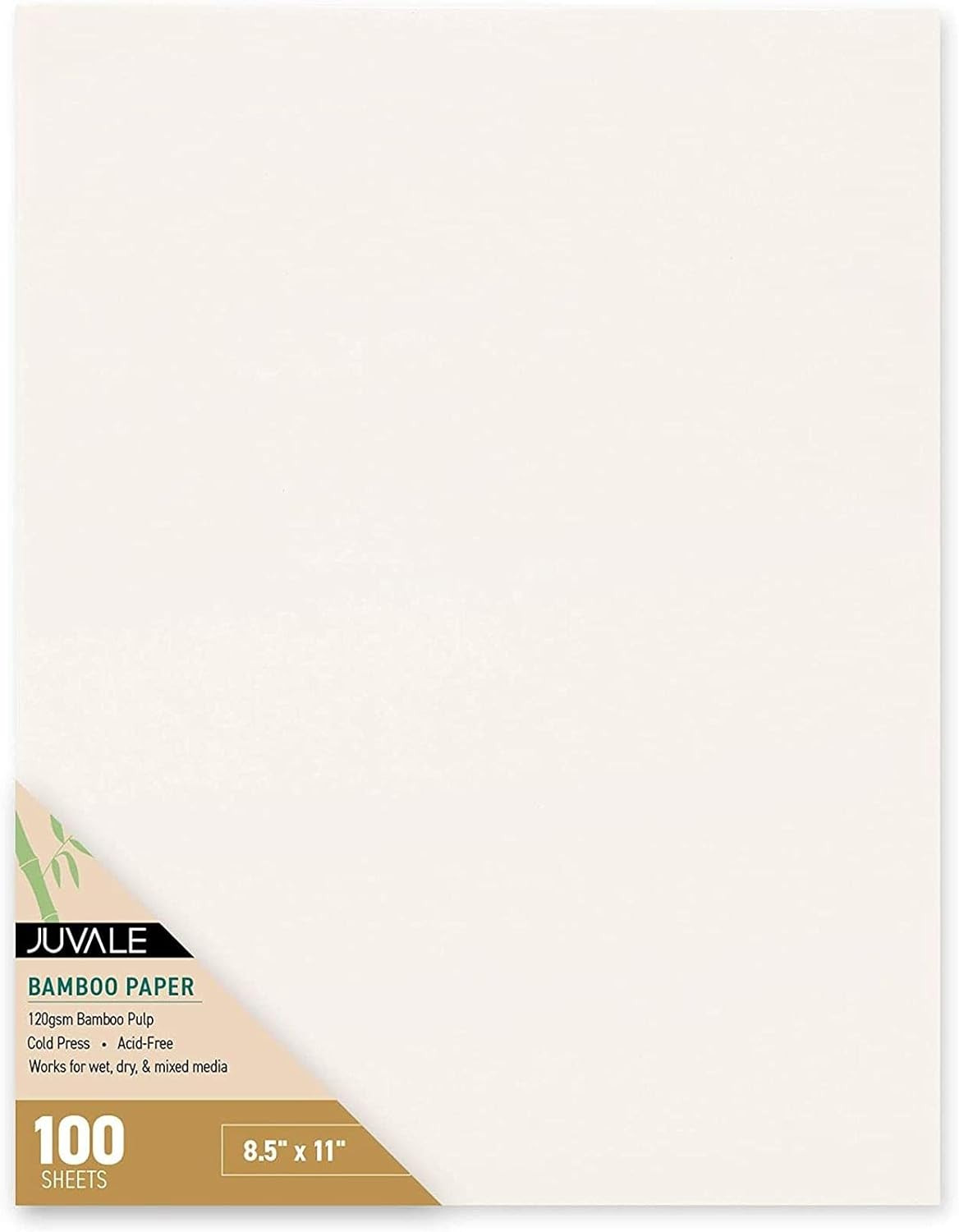 Cold Press Watercolor Paper Sheets - 8.5 x 11 in, 100 Pack, White - Sketch Pad f