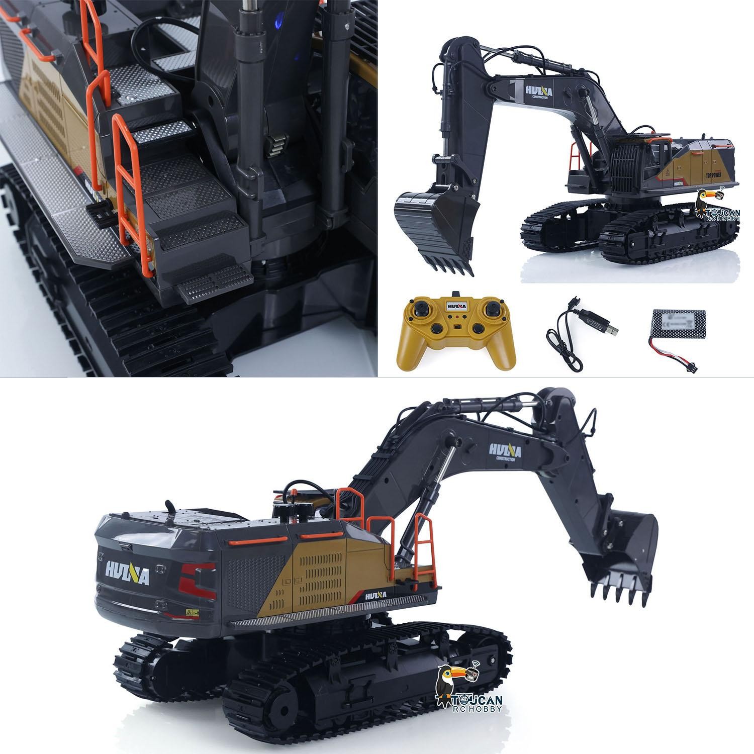 Low Price HUINA Toy 1/14 592 RC Tracked Excavator Model 2.4G Radio Light Sound