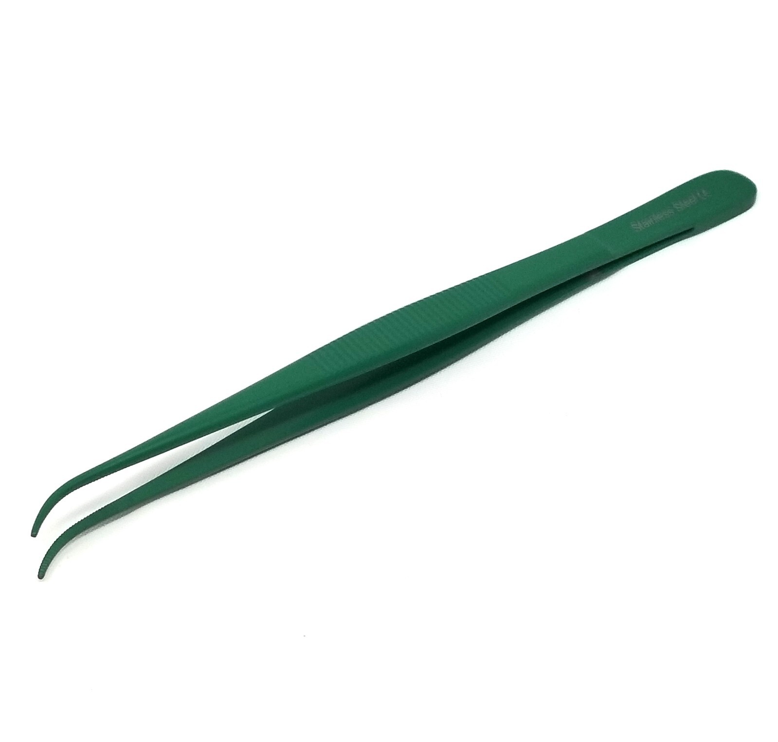 PTFE Scientific Lab Forceps Narrow Point Serrated Tweezers 5.5" Curved