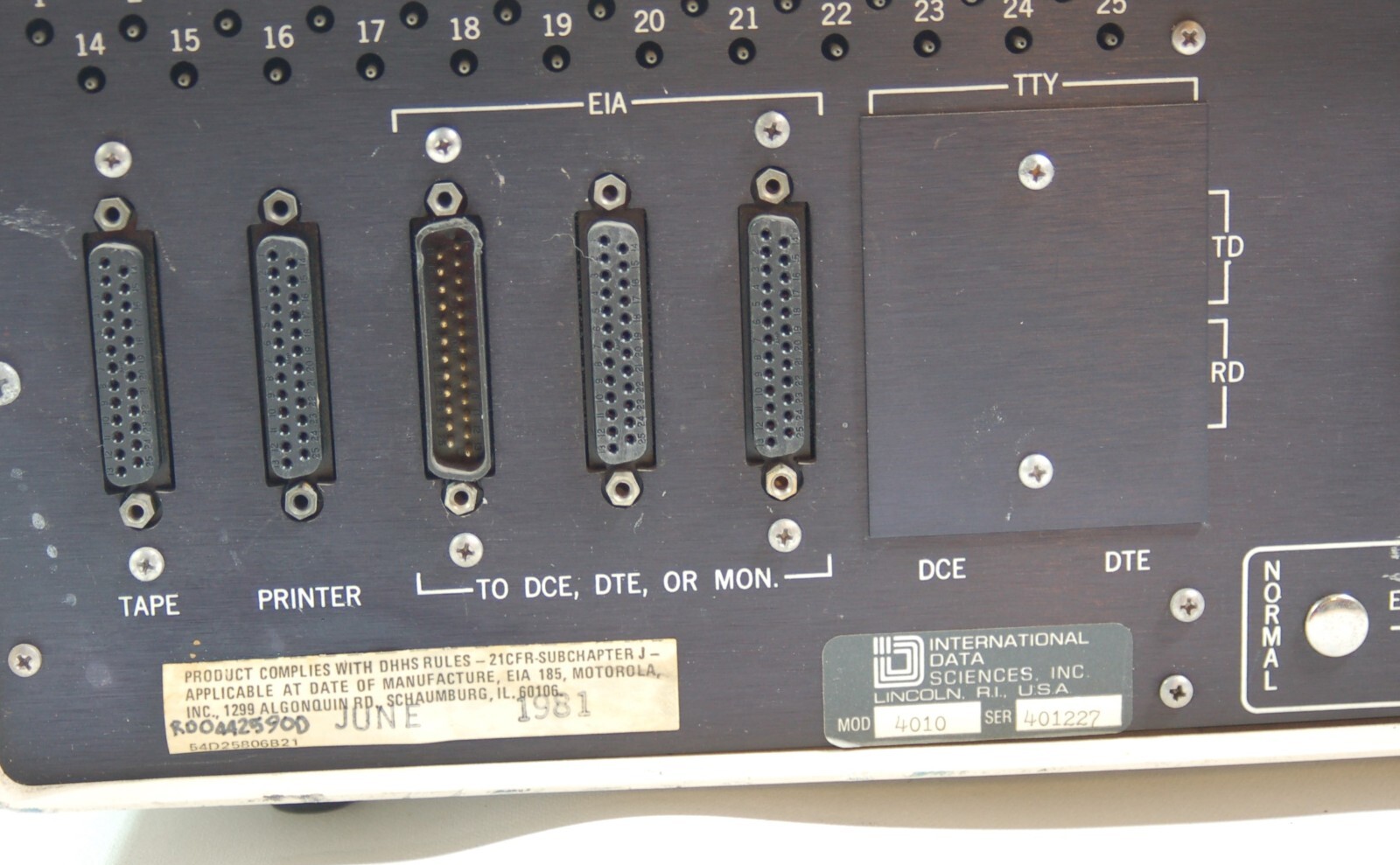 Vintage 1981 International Data Sciences Hawk 4010 Datatrap 5" CRT Power Tested