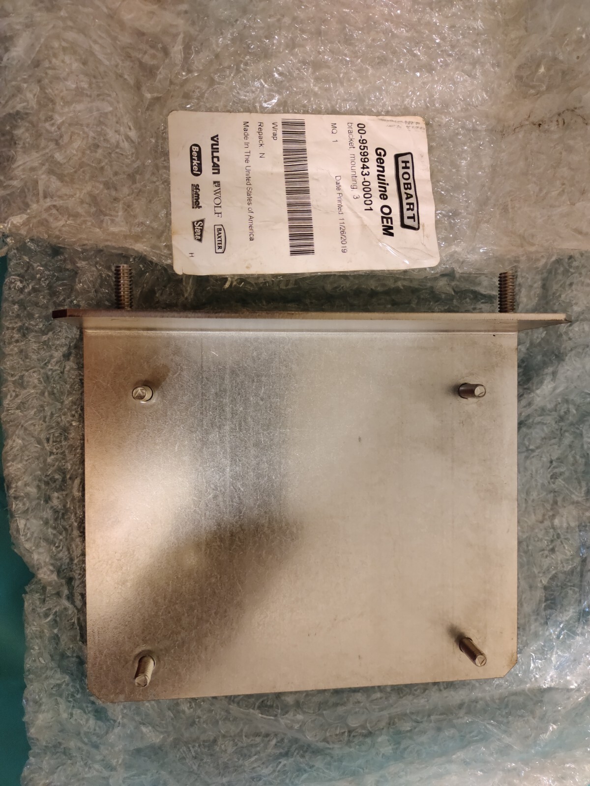Vulcan Hart 00-959943-00001 BRACKET, MOUNTING, 380V TRANSFORMER