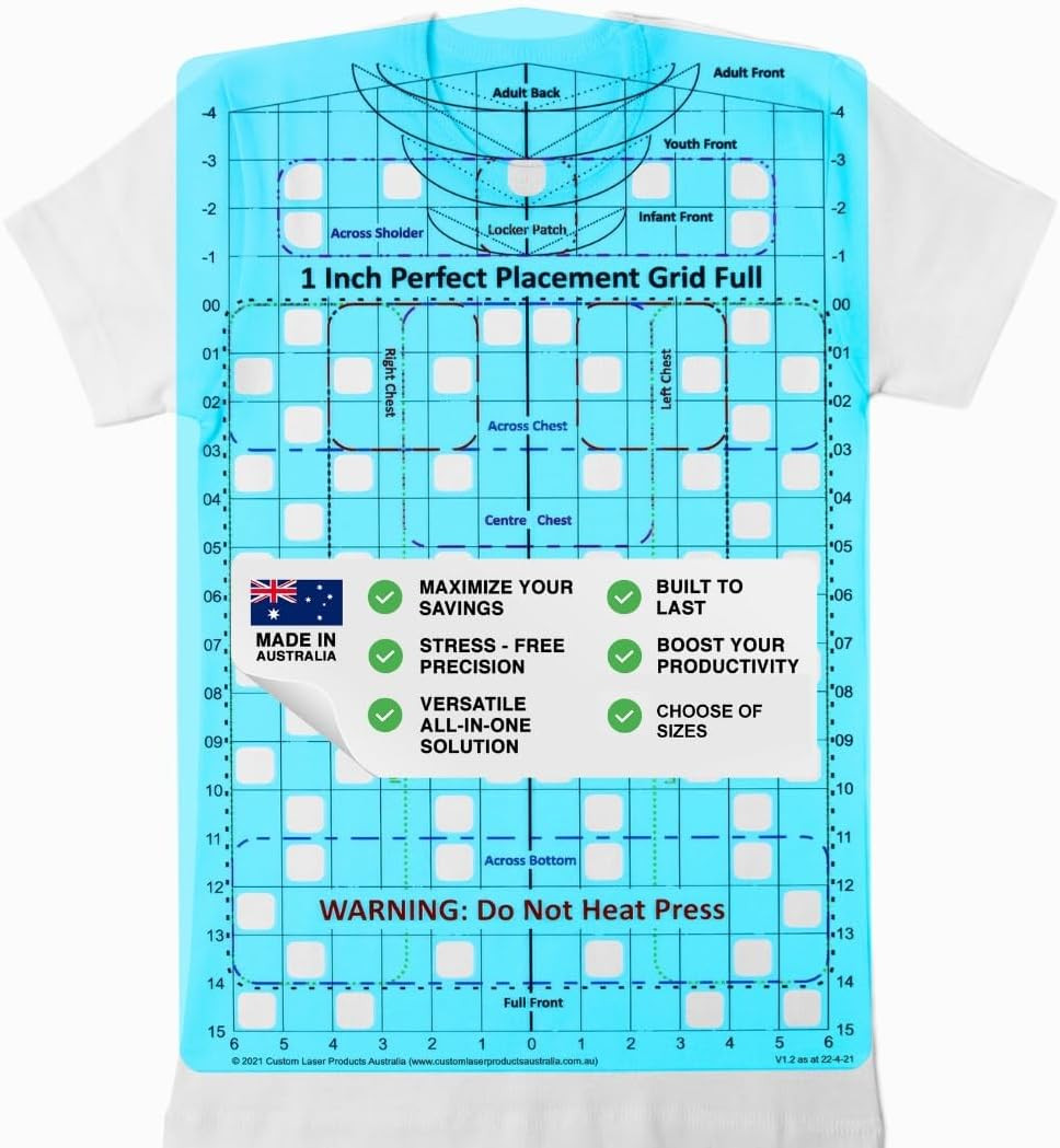 T-Shirt Ruler Guide for Perfect Shirt Alignment - Made in Australia