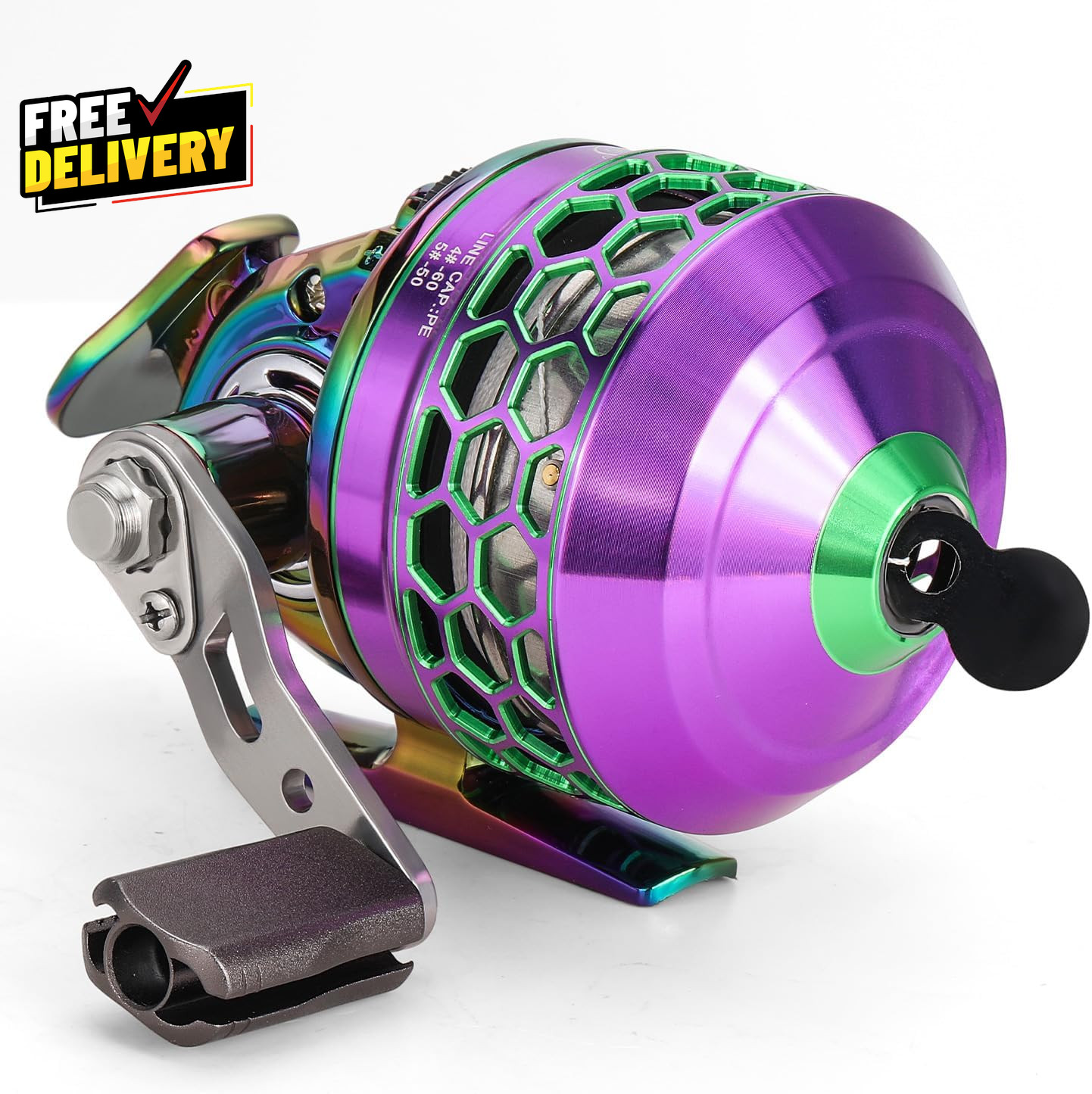 Spincast Fishing Reel High Speed 3.9:1 Gear Ratio Trouble-Free Push-Button B....