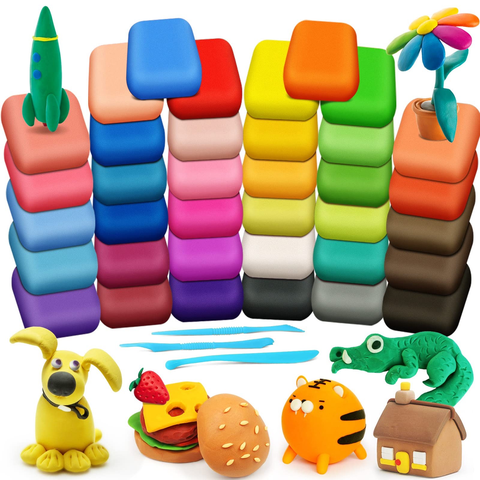 Magic Clay - Air Dry 36 Colors, Modeling for Kids with 36 Colors