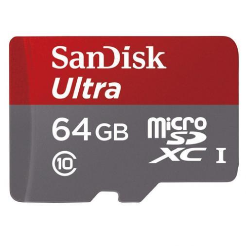 64GB MEMORY CARD SANDISK ULTRA HIGH SPEED MICROSD CLASS 10 for PHONES & TABLETS