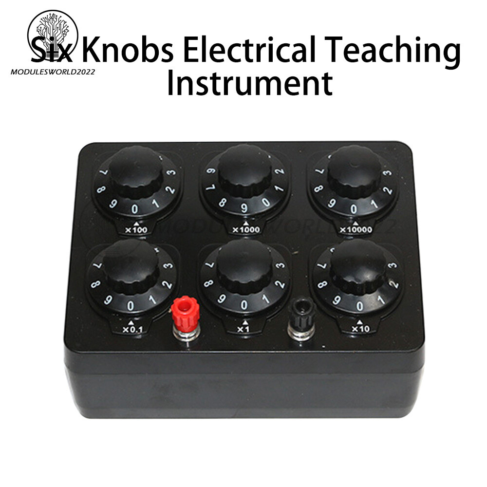 0-99999Ohm 6knobs Simple Resistance Box Resistor Electricity Teaching Instrument