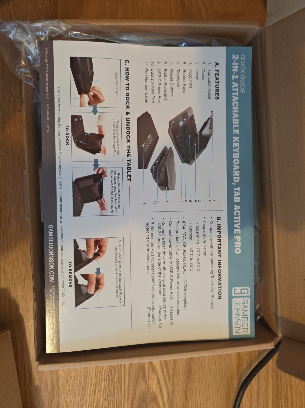Samsung Tab Active Pro Case - Gamber Johnson - New In Box