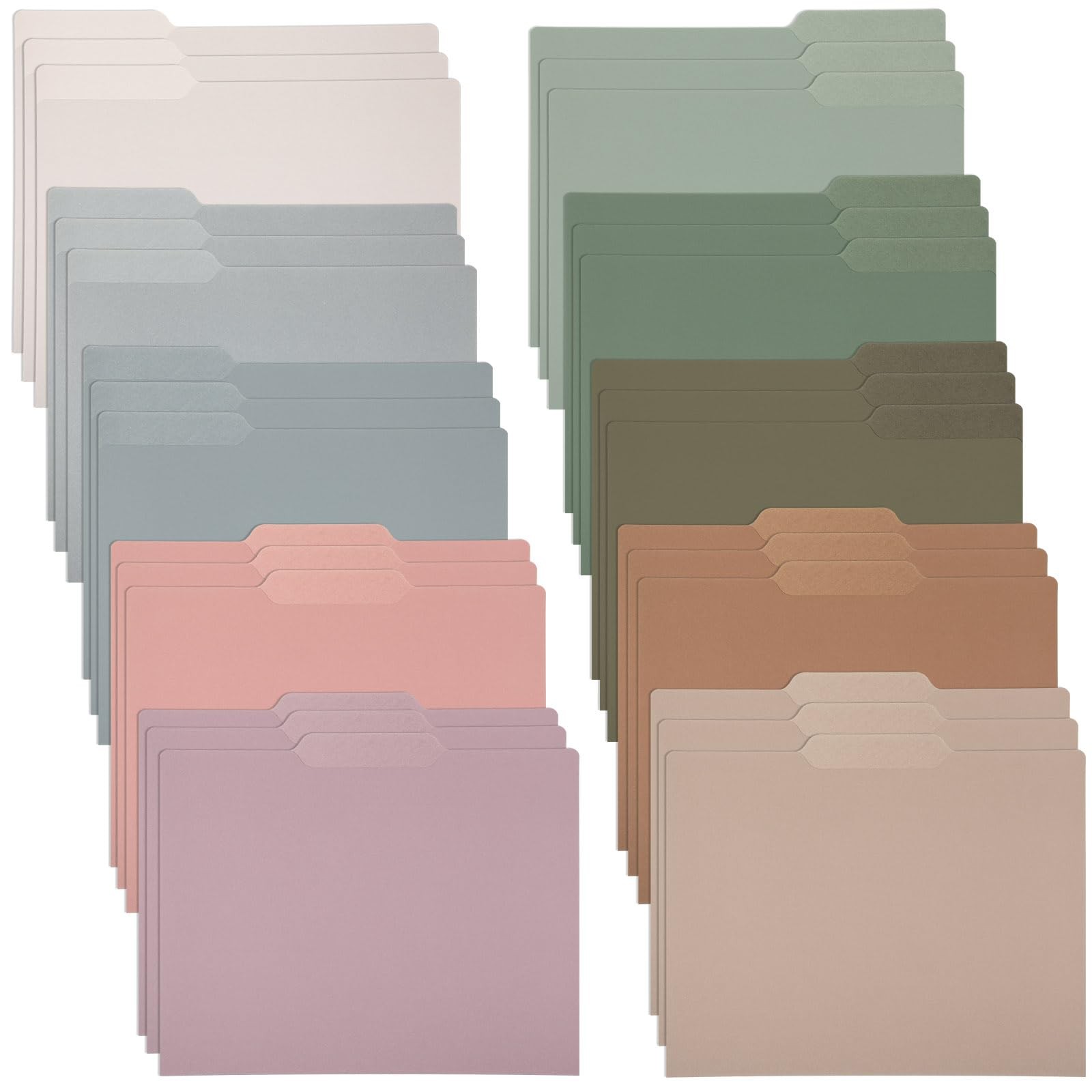 30 Pcs Decorative File Folders, Letter Size, 1/3-cut Tabs, Morandi, Laurel
