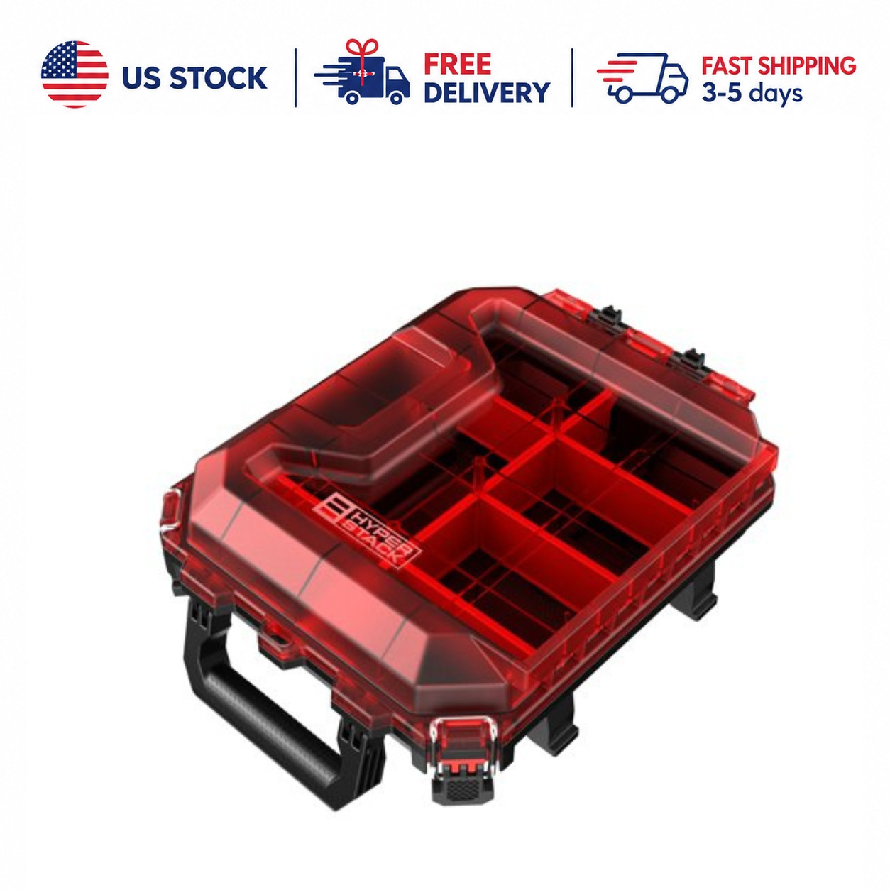 Hyper Tough Hyper Stack Modular Shallow Organizer with Movable Dividers