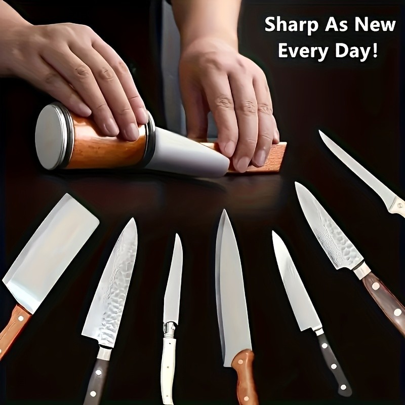 Diamond Rolling Knife Sharpener 5 Angles Sharpening Tool No Power Required Brown