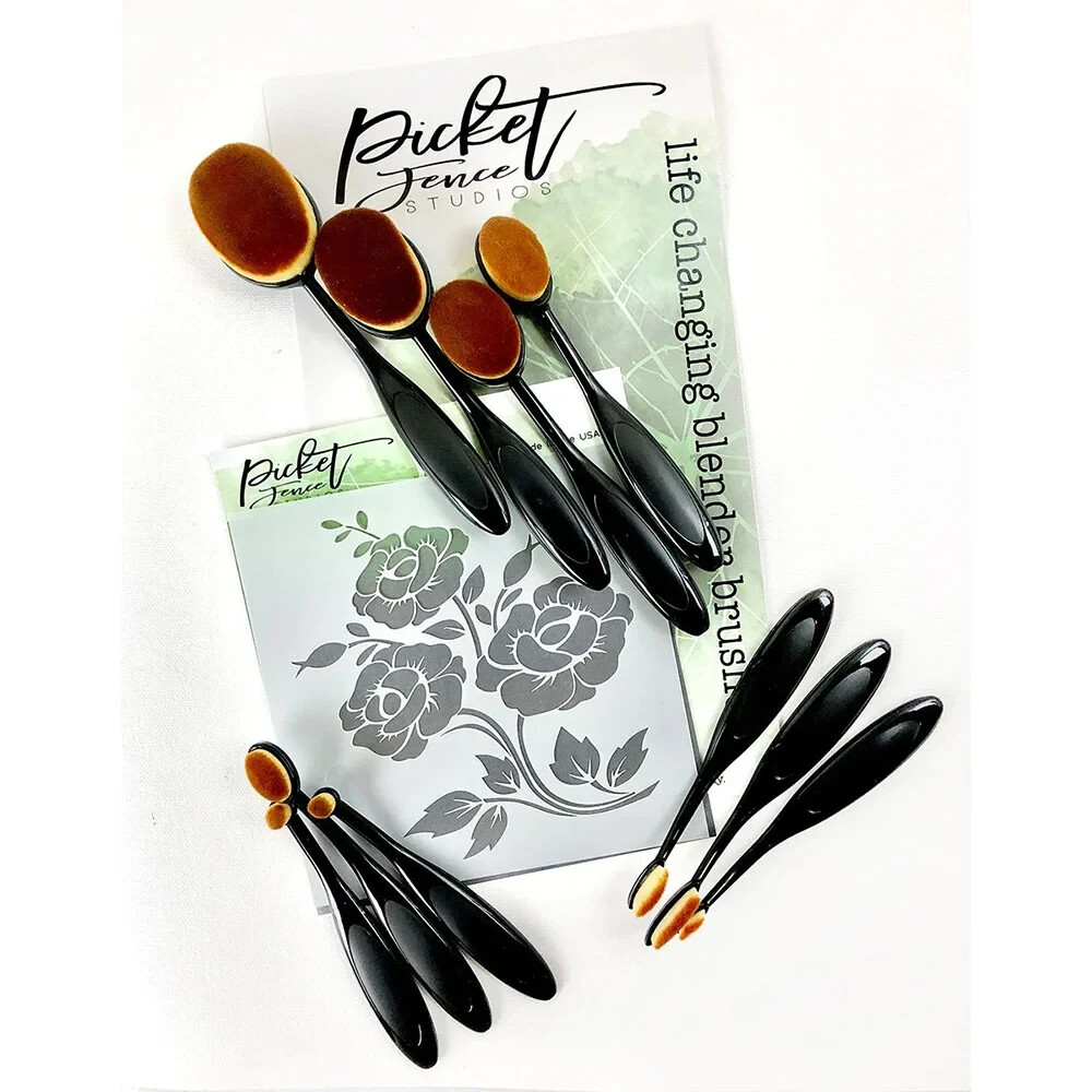 NIP Picket Fence Studios Life Changing Blender Brush Set 10Pc BR-100 NEW $50