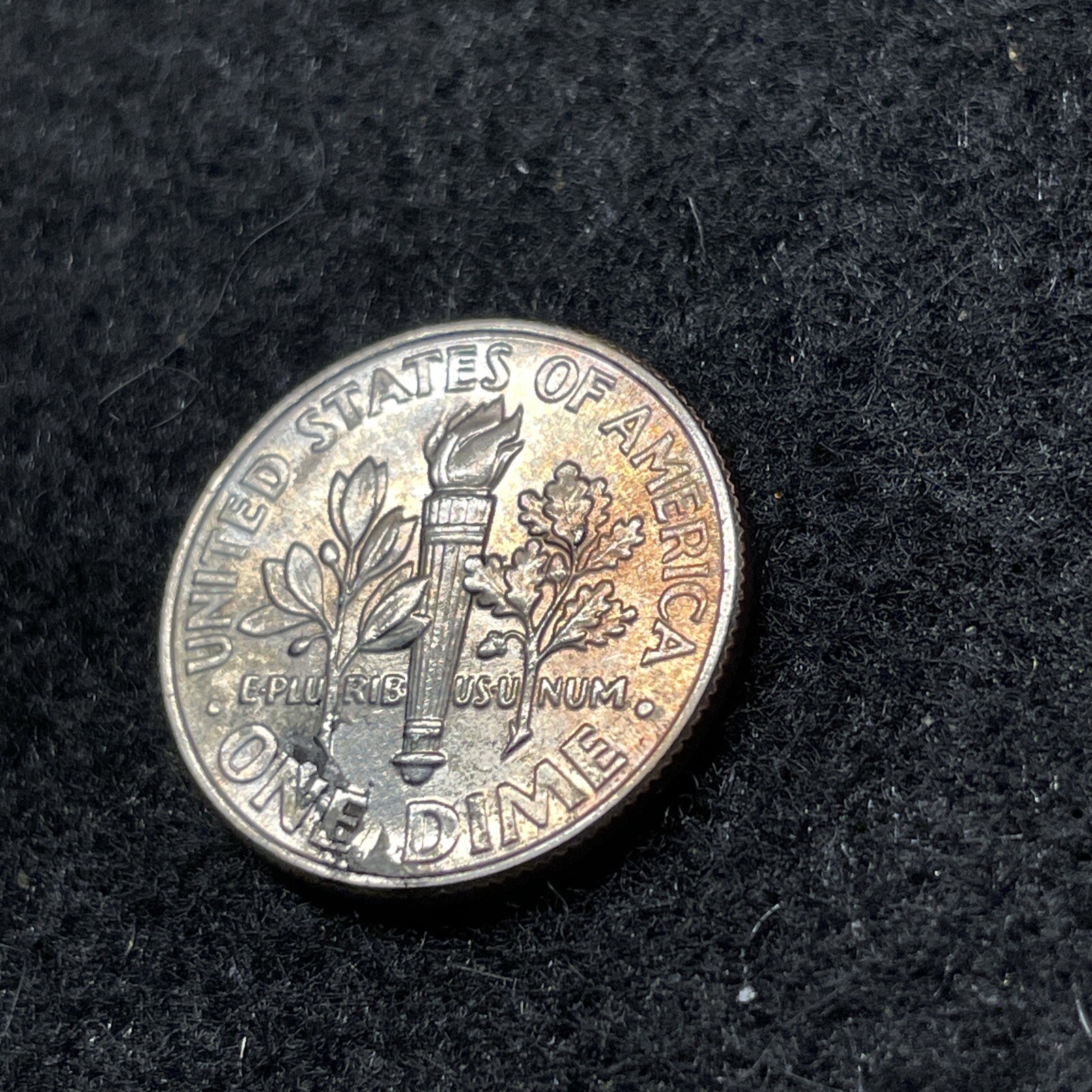 2017 Dime, Lamination Error, Copper Showing Thru Reverse, UNC