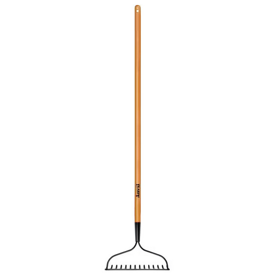 47 in. Wood Handle Garden Bow Rake, 14-Tines Heavy Duty Lawn Tool