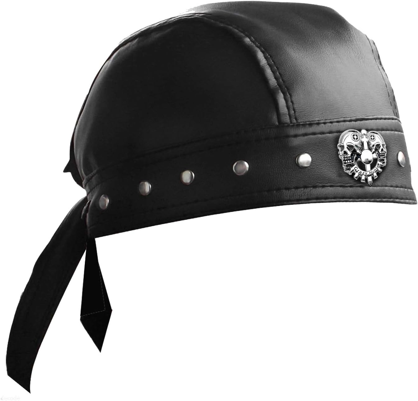 Cycling Bandana Doo Rags Adjustable Skull Cap Motorcycle Biker Leather Cap...
