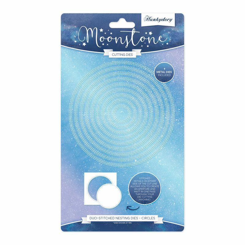 Hunkydory - Moonstone DUO-STITCHED CIRCLES Nesting Die Set - 9 Dies - MSTONE452