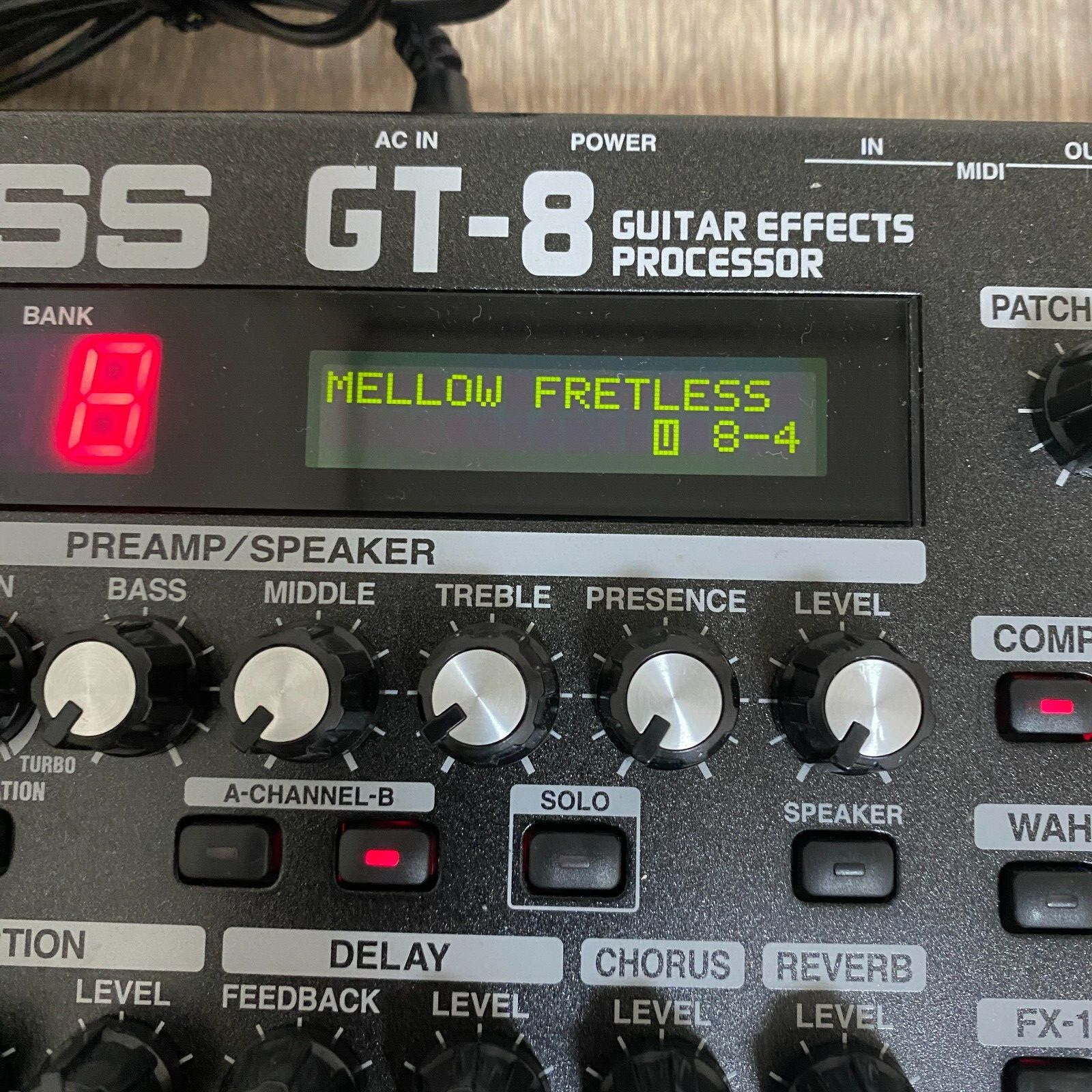 Boss GT-8 Guitar Effects Processor Multi Guitar Effect Pedal Used w/Adapter FmJP