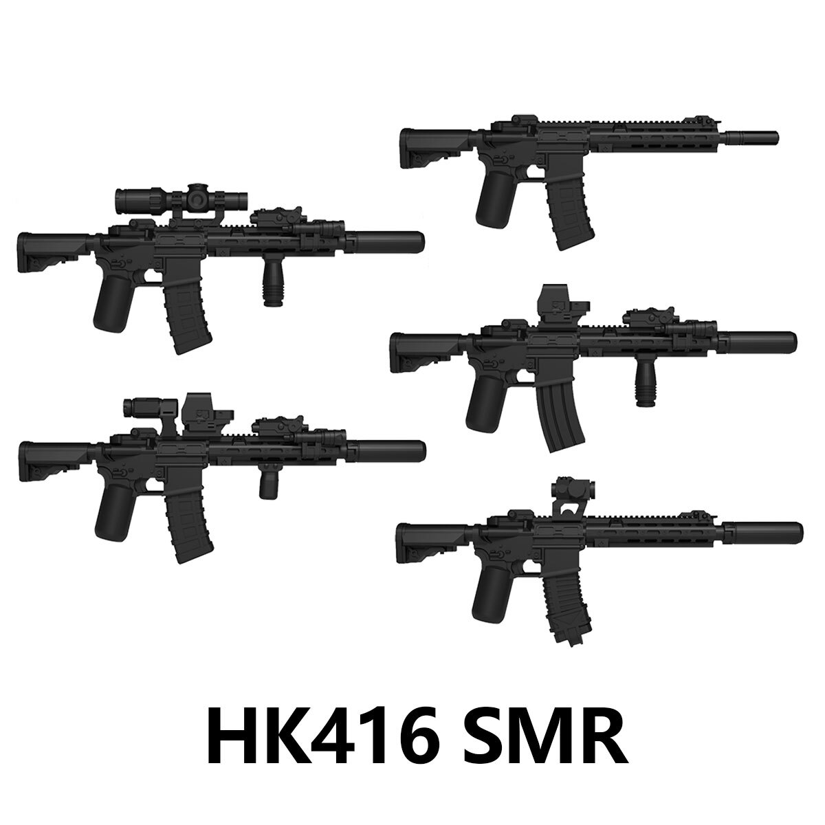 Military SWAT HK416 SMR Toy Replica Gun for Minifigures Modern Brick Warfare